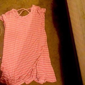 pink and white dress